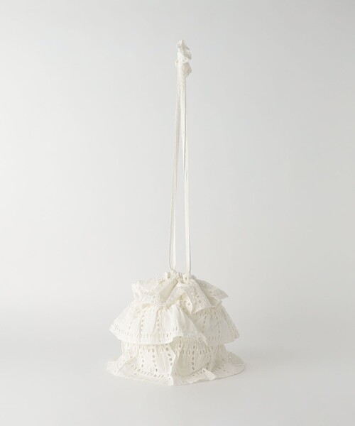 green label relaxing（グリーンレーベルリラクシング）の「＜Peridot by Sara mallika＞フリル ドロストバッグ（ショルダーバッグ・レディース・オフホワイト/ブラック・FREE）」の7枚目の写真