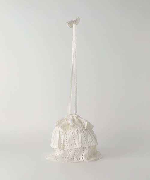 green label relaxing（グリーンレーベルリラクシング）の「＜Peridot by Sara mallika＞フリル ドロストバッグ（ショルダーバッグ・レディース・オフホワイト/ブラック・FREE）」の8枚目の写真