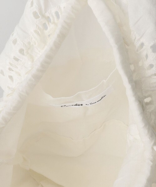 green label relaxing（グリーンレーベルリラクシング）の「＜Peridot by Sara mallika＞フリル ドロストバッグ（ショルダーバッグ・レディース・オフホワイト/ブラック・FREE）」の12枚目の写真