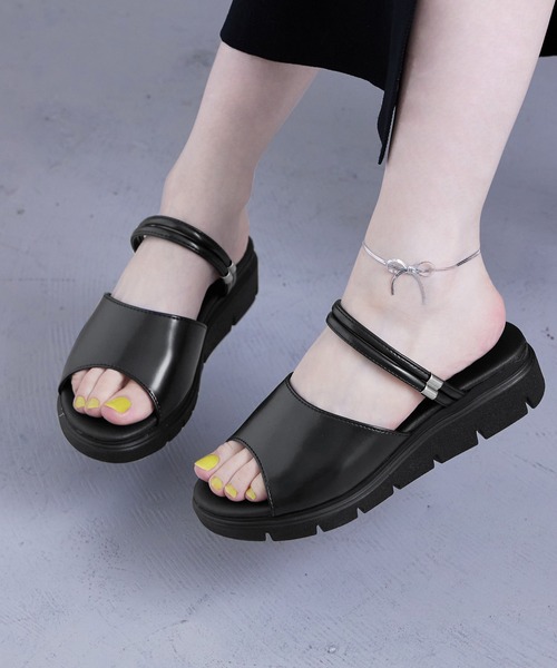 Fashion Letter(ファッションレター)の「日本製トラックソールサンダル レディース 24SS(サンダル・レディース・シルバー系その他/ブラック・S/M/L/LL)」の8枚目の写真