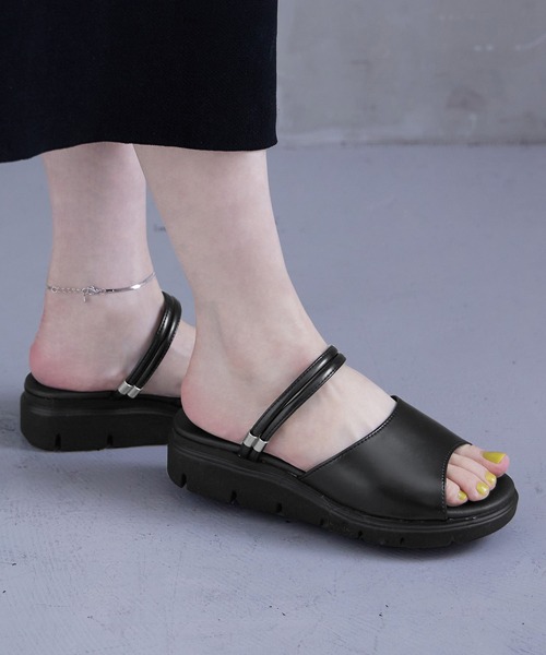 Fashion Letter(ファッションレター)の「日本製トラックソールサンダル レディース 24SS(サンダル・レディース・シルバー系その他/ブラック・S/M/L/LL)」の3枚目の写真