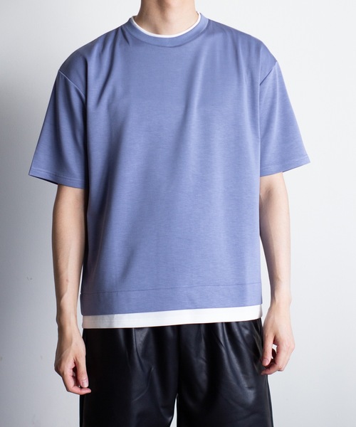 COMMON WARE(コモンウェアー)の「COMMONWARE:ダンボールニット フェイクレイヤードTEE(Tシャツ/カットソー・メンズ・サックスブルー/ホワイト/ベージュ/ブラック・XL/L/M)」の16枚目の写真