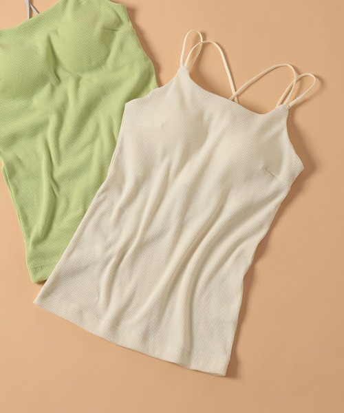 LAKOLE(ラコレ)の「【吸水速乾】リブクロスブラトップ<RELAXING WEAR> / 118988(キャミソール・レディース・ライトグリーン/ブラック/アイボリー・SMALL/MEDIUM/LARGE)」の3枚目の写真