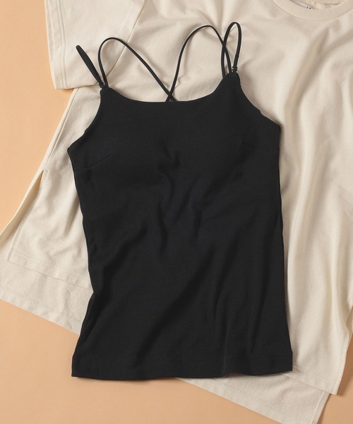 LAKOLE(ラコレ)の「【吸水速乾】リブクロスブラトップ<RELAXING WEAR> / 118988(キャミソール・レディース・ライトグリーン/ブラック/アイボリー・SMALL/MEDIUM/LARGE)」の2枚目の写真