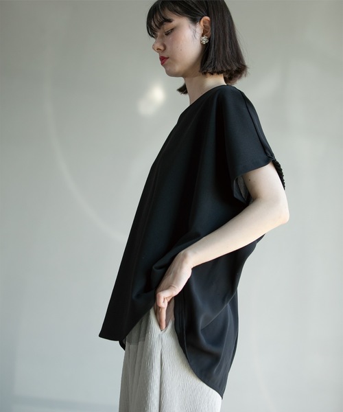 OPAQUE.CLIP(オペークドットクリップ)の「◆UV ドッキングドルマントップス【洗濯機洗い可】(Tシャツ/カットソー・レディース・スモーキーグリーン系/ブラウン系その他/ライトグレー/ブラック・36/38/40/42)」の16枚目の写真