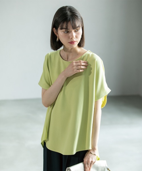 OPAQUE.CLIP(オペークドットクリップ)の「◆UV ドッキングドルマントップス【洗濯機洗い可】(Tシャツ/カットソー・レディース・スモーキーグリーン系/ブラウン系その他/ライトグレー/ブラック・36/38/40/42)」の19枚目の写真