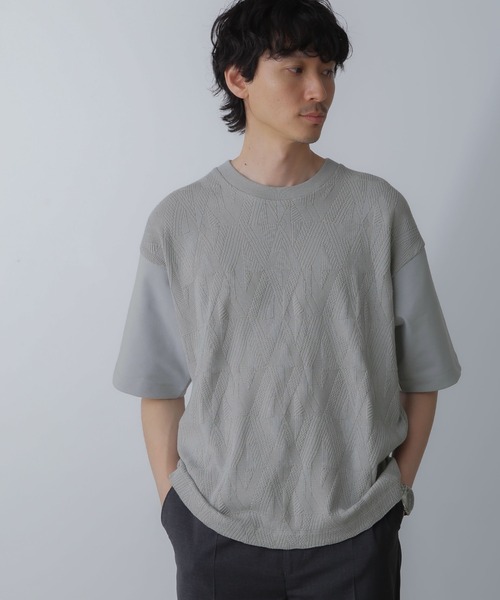 NANO universe（ナノユニバース）の「ツートーン切り替えTシャツ 半袖（Tシャツ/カットソー・メンズ・グレー/ブルー/ホワイト/チャコール・L/M/S/XL）」の21枚目の写真