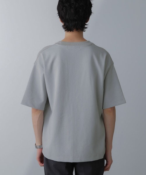 NANO universe（ナノユニバース）の「ツートーン切り替えTシャツ 半袖（Tシャツ/カットソー・メンズ・グレー/ブルー/ホワイト/チャコール・L/M/S/XL）」の16枚目の写真