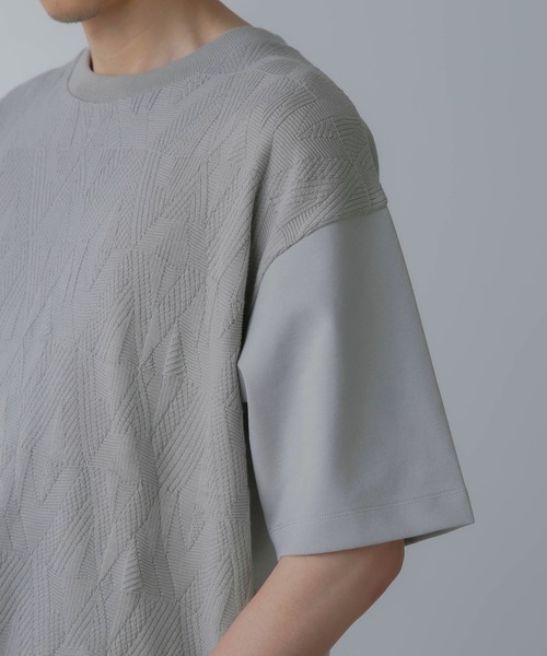 NANO universe（ナノユニバース）の「ツートーン切り替えTシャツ 半袖（Tシャツ/カットソー・メンズ・グレー/ブルー/ホワイト/チャコール・L/M/S/XL）」の11枚目の写真