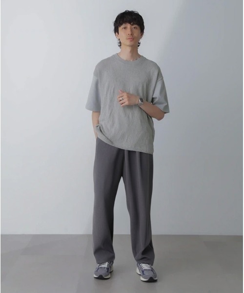 NANO universe（ナノユニバース）の「ツートーン切り替えTシャツ 半袖（Tシャツ/カットソー・メンズ・グレー/ブルー/ホワイト/チャコール・L/M/S/XL）」の8枚目の写真