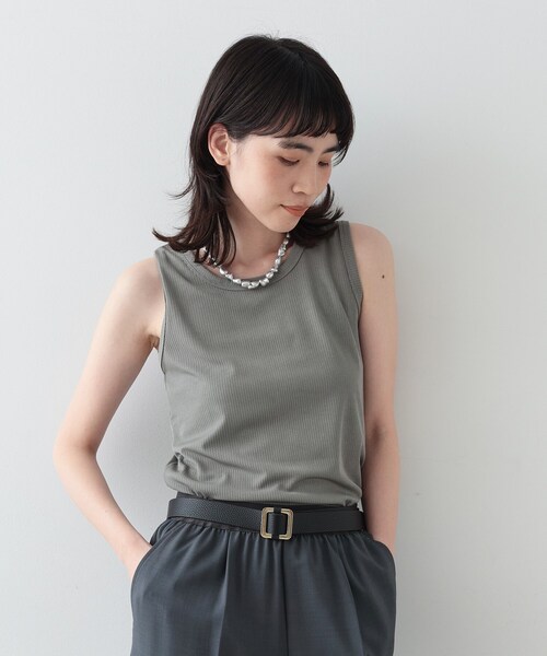 GALLEST(ギャレスト)の「◆ランダムリブタンクトップ(タンクトップ・レディース・ホワイト/ブラック/カーキ・38)」の3枚目の写真