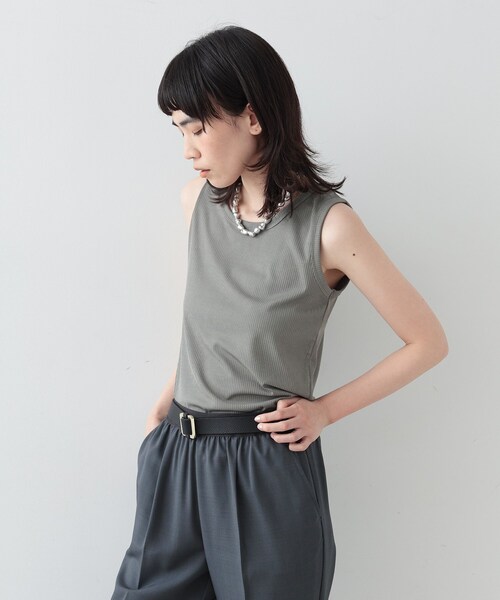 GALLEST(ギャレスト)の「◆ランダムリブタンクトップ(タンクトップ・レディース・ホワイト/ブラック/カーキ・38)」の4枚目の写真