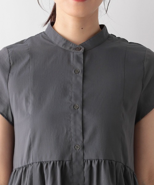 GLOBAL WORK（グローバルワーク）の「MATINEE LINE/ペプラムブラウス半袖/123965（シャツ/ブラウス・レディース・アイボリー/グレイッシュブルー/ブラック・MEDIUM/LARGE）」の19枚目の写真