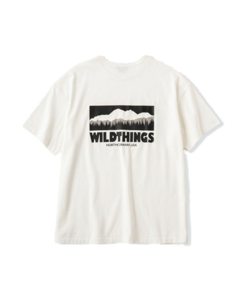 WILD THINGS(ワイルドシングス)の「WILD THINGS BACK LOGO(ワイルドシングスバック ロゴ)(Tシャツ/カットソー・メンズ・ホワイト/チャコール/グリーン・LARGE/X-LARGE/MEDIUM)」の2枚目の写真