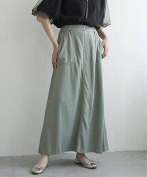 綿麻ベイカーAラインスカート