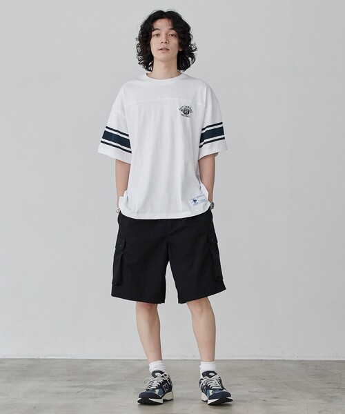 coen（コーエン）の「USAコットンフットボールTシャツ（Tシャツ/カットソー・メンズ・オフホワイト/ベージュ/ネイビー・S/M/L/XL）」の22枚目の写真