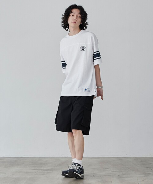 coen（コーエン）の「USAコットンフットボールTシャツ（Tシャツ/カットソー・メンズ・オフホワイト/ベージュ/ネイビー・S/M/L/XL）」の20枚目の写真