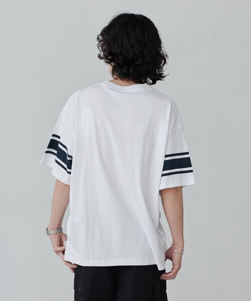 coen（コーエン）の「USAコットンフットボールTシャツ（Tシャツ/カットソー・メンズ・オフホワイト/ベージュ/ネイビー・S/M/L/XL）」の17枚目の写真