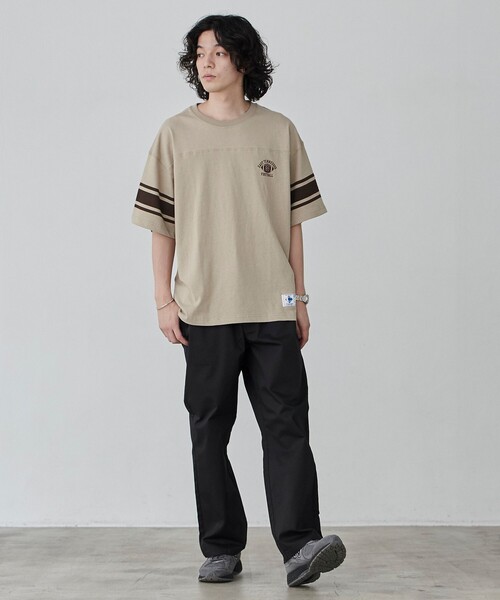coen（コーエン）の「USAコットンフットボールTシャツ（Tシャツ/カットソー・メンズ・オフホワイト/ベージュ/ネイビー・S/M/L/XL）」の15枚目の写真
