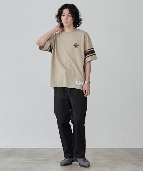 coen（コーエン）の「USAコットンフットボールTシャツ（Tシャツ/カットソー・メンズ・オフホワイト/ベージュ/ネイビー・S/M/L/XL）」の13枚目の写真