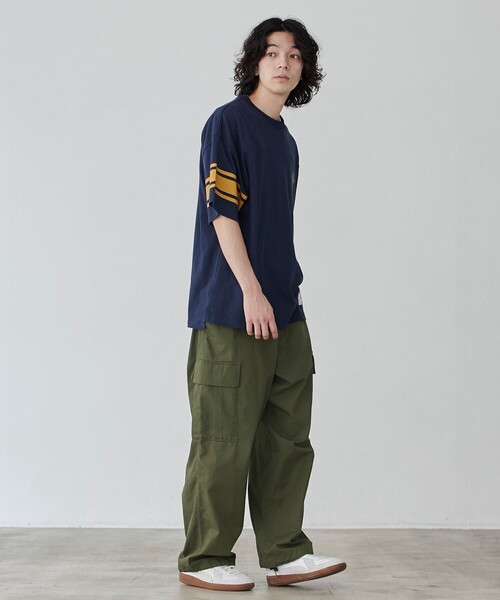 coen（コーエン）の「USAコットンフットボールTシャツ（Tシャツ/カットソー・メンズ・オフホワイト/ベージュ/ネイビー・S/M/L/XL）」の6枚目の写真