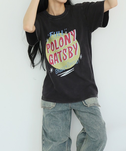 Girly Doll(ガーリードール)の「ヴィンテージライクロゴプリントTシャツ(Tシャツ/カットソー・レディース・ブラック・M/L)」の5枚目の写真