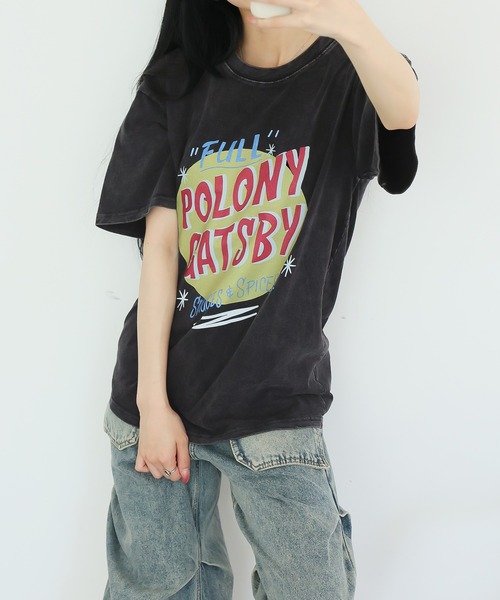 Girly Doll(ガーリードール)の「ヴィンテージライクロゴプリントTシャツ(Tシャツ/カットソー・レディース・ブラック・M/L)」の4枚目の写真
