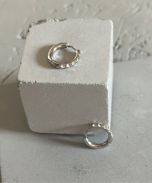 Burner（バーナー）の「【CHI SELECT】フープ ピアス （両耳用）pierce ストーン chi-pierce-00474 U（ピアス（両耳用）・メンズ・シルバー系その他/ゴールド/シルバー/ゴールド系その他/イエローゴールド・FREE）」の3枚目の写真