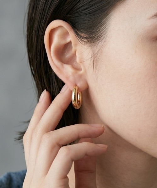 Burner(バーナー)の「【CHI SELECT】フープ ピアス (両耳用)pierce ストーン chi-pierce-00474 U(ピアス(両耳用)・メンズ・シルバー系その他/ゴールド/シルバー/ゴールド系その他/イエローゴールド・FREE)」の4枚目の写真