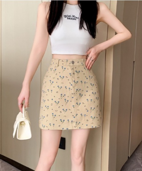 gossip!ロサンゼルス(ゴシップロサンゼルス)の「フローラルパターンミニスカート(スカート・レディース・ホワイト/ベージュ/ブラック・S/M/L)」の7枚目の写真
