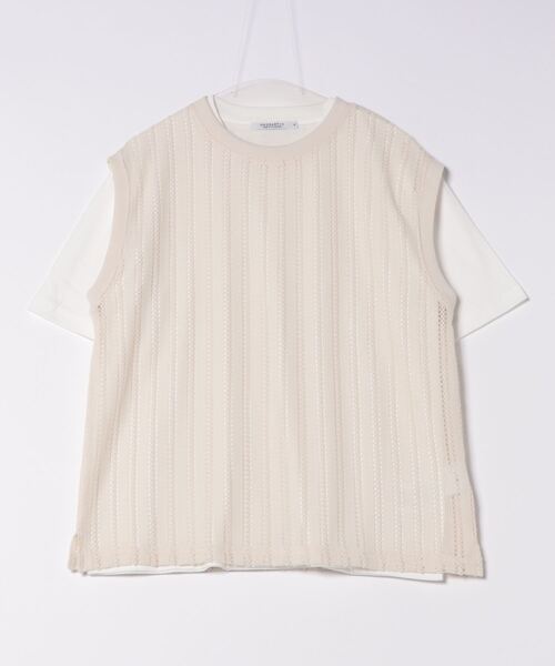 Right-on（ライトオン）の「ストライプアンサンブルベスト（アンサンブル・メンズ・ベージュ/ブラック/レッド・L/M/XL）」の2枚目の写真