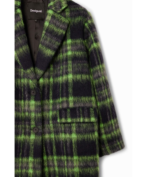 Desigual（デシグアル）の「NAPOLES マドラスチェック オーバーコート（チェスターコート・レディース・オレンジ/ブルー・XS/XL/S/M/L）」の8枚目の写真