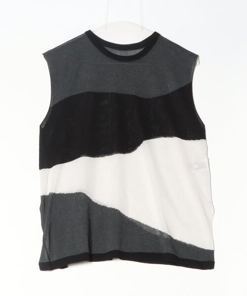 Per sist ence(パーシエンス)の「麻タッチインターシャノースリプルオーバー(Tシャツ/カットソー・レディース・ブラック/アイボリー/グレー・FREE)」の9枚目の写真