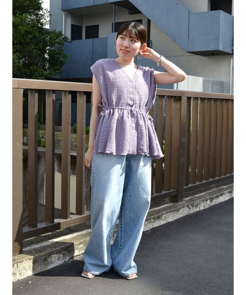 Ungrid（アングリッド）の「ウエストデザイン楊柳ブラウス（シャツ/ブラウス・レディース・パープル/ブラック/オフホワイト・FREE）」の18枚目の写真