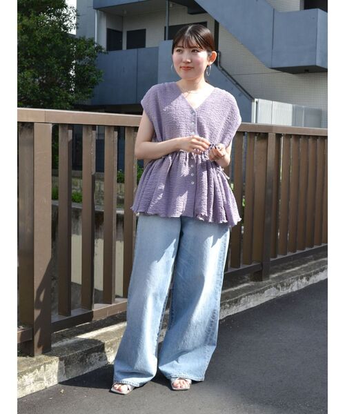 Ungrid（アングリッド）の「ウエストデザイン楊柳ブラウス（シャツ/ブラウス・レディース・パープル/ブラック/オフホワイト・FREE）」の19枚目の写真
