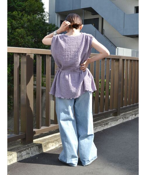 Ungrid（アングリッド）の「ウエストデザイン楊柳ブラウス（シャツ/ブラウス・レディース・パープル/ブラック/オフホワイト・FREE）」の20枚目の写真