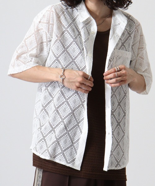 半袖シャツ naive magic 店舗 OFF PRICE STORE Mens NAIVE MAGIC ナイーブマジック 総柄プリント ストレッチシャツ SALE セール オフプライス カジュアル デイリー トレンド ユニセックス
