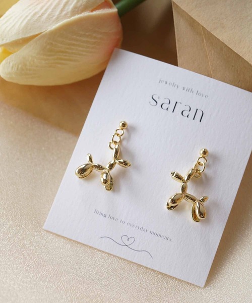セール】saran jewelry/犬 モチーフ ピアス（ピアス（両耳用