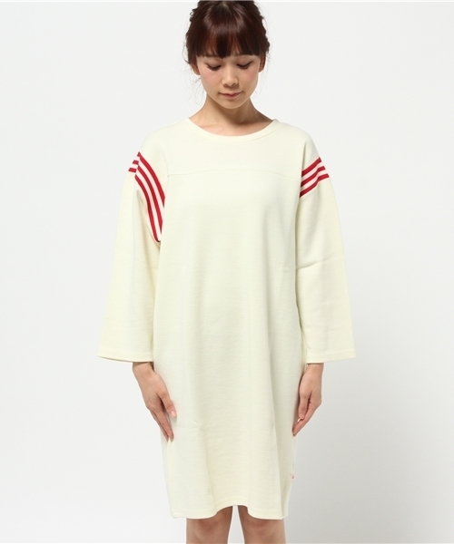 Kastane（カスタネ）の「melpleフットボールワンピ（ワンピース・レディース・オフホワイト/グリーン/グレー・FREE）」の4枚目の写真