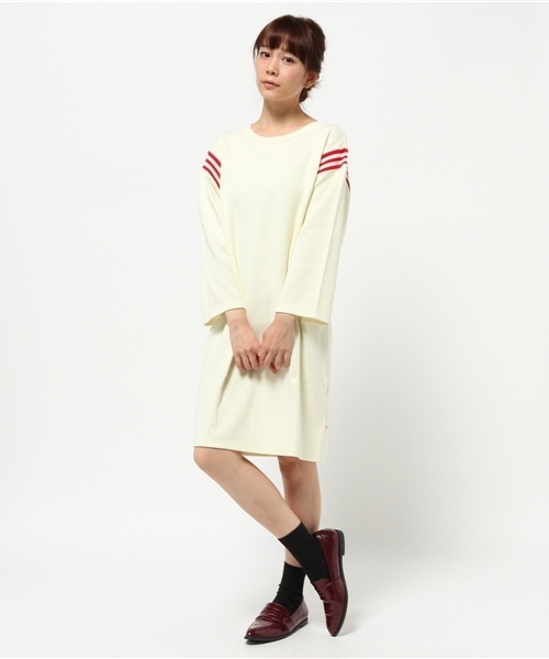 Kastane（カスタネ）の「melpleフットボールワンピ（ワンピース・レディース・オフホワイト/グリーン/グレー・FREE）」の7枚目の写真