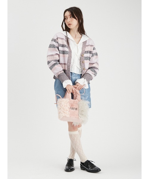 【未使用】FURFUR ロゴジャガードカーディガン レディース FURFUR（ファーファー）の「ロゴジャガードカーディガン