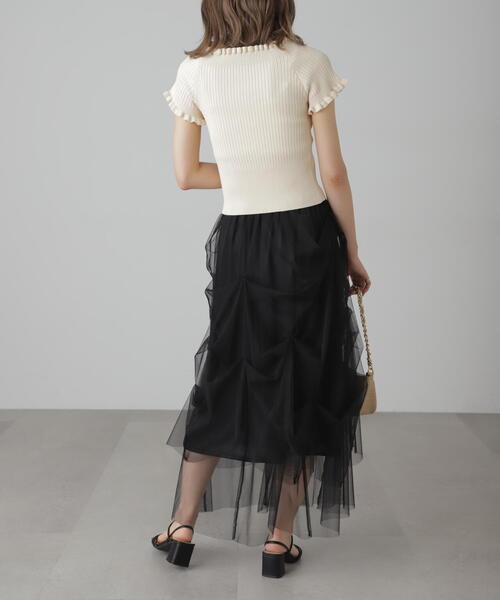 FREE'S MART（フリーズマート）の「◆[レイヤード可]チュールイレギュラータックスカート（スカート・レディース・ホワイト/グレー/ブラック・FREE）」の5枚目の写真