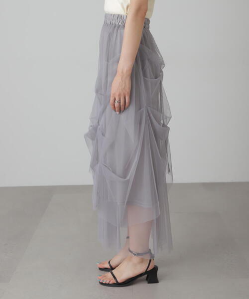 FREE'S MART（フリーズマート）の「◆[レイヤード可]チュールイレギュラータックスカート（スカート・レディース・ホワイト/グレー/ブラック・FREE）」の15枚目の写真