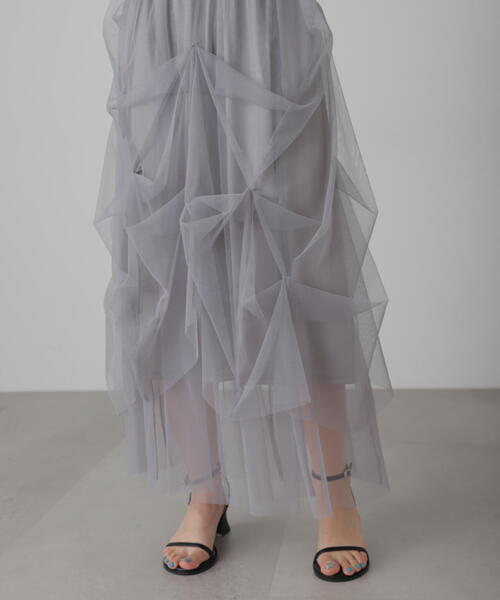 FREE'S MART（フリーズマート）の「◆[レイヤード可]チュールイレギュラータックスカート（スカート・レディース・ホワイト/グレー/ブラック・FREE）」の18枚目の写真