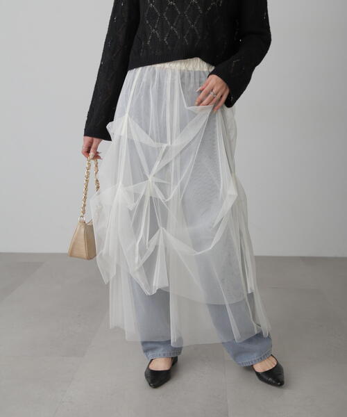 FREE'S MART（フリーズマート）の「◆[レイヤード可]チュールイレギュラータックスカート（スカート・レディース・ホワイト/グレー/ブラック・FREE）」の22枚目の写真