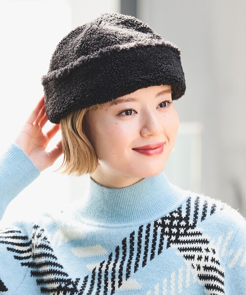 Ray BEAMS(レイビームス)の「【別注】CONTROL FREAK / ボア ワッチキャップ(ニットキャップ/ビーニー・レディース・ナチュラル/ブラック・ONE SIZE)」の13枚目の写真