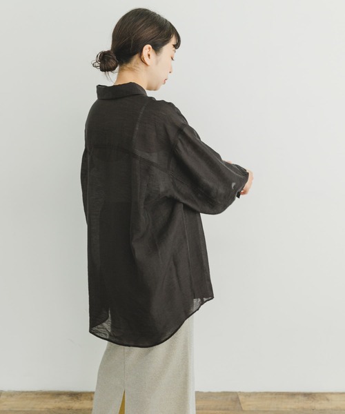 ITEMS URBANRESEARCH（アイテムズ アーバンリサーチ）の「シアービッグシャツ（シャツ/ブラウス・レディース・ブラック/レッド系その他/ブラウン・FREE）」の11枚目の写真