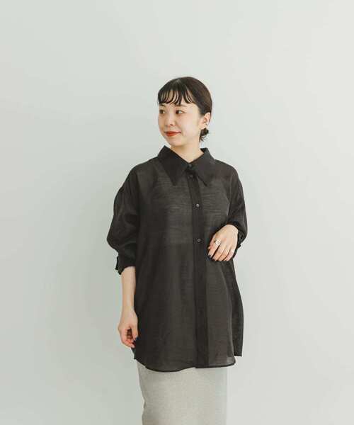 ITEMS URBANRESEARCH（アイテムズ アーバンリサーチ）の「シアービッグシャツ（シャツ/ブラウス・レディース・ブラック/レッド系その他/ブラウン・FREE）」の12枚目の写真