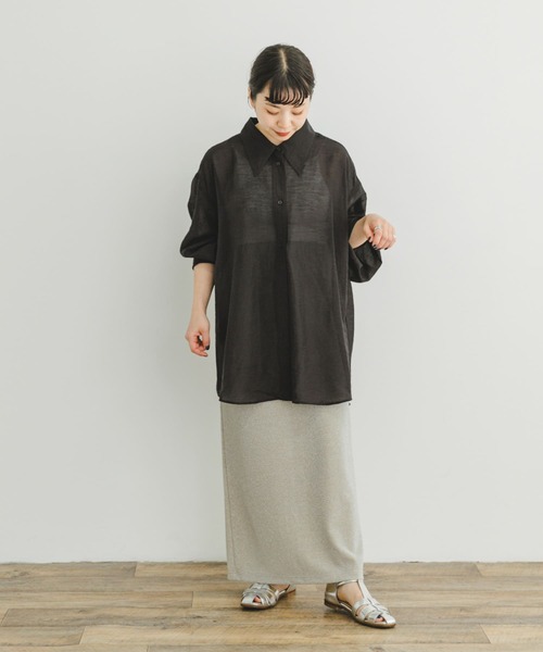 ITEMS URBANRESEARCH（アイテムズ アーバンリサーチ）の「シアービッグシャツ（シャツ/ブラウス・レディース・ブラック/レッド系その他/ブラウン・FREE）」の13枚目の写真