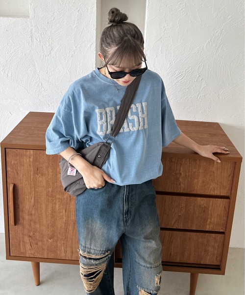 sedacle(セダクル)の「発砲プリントTEE(Tシャツ/カットソー・メンズ・ブルー/チャコールグレー・LARGE/MEDIUM/SMALL)」の2枚目の写真
